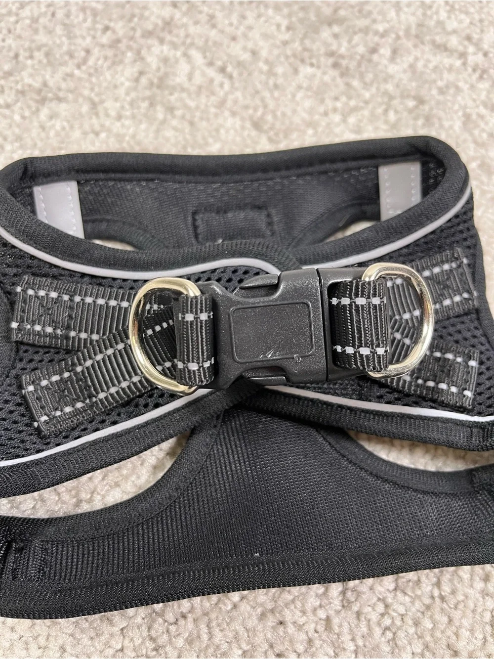 Boomiboo Black Mesh Dog Harness Size Small Chest 14” - 16” Reflective Strips